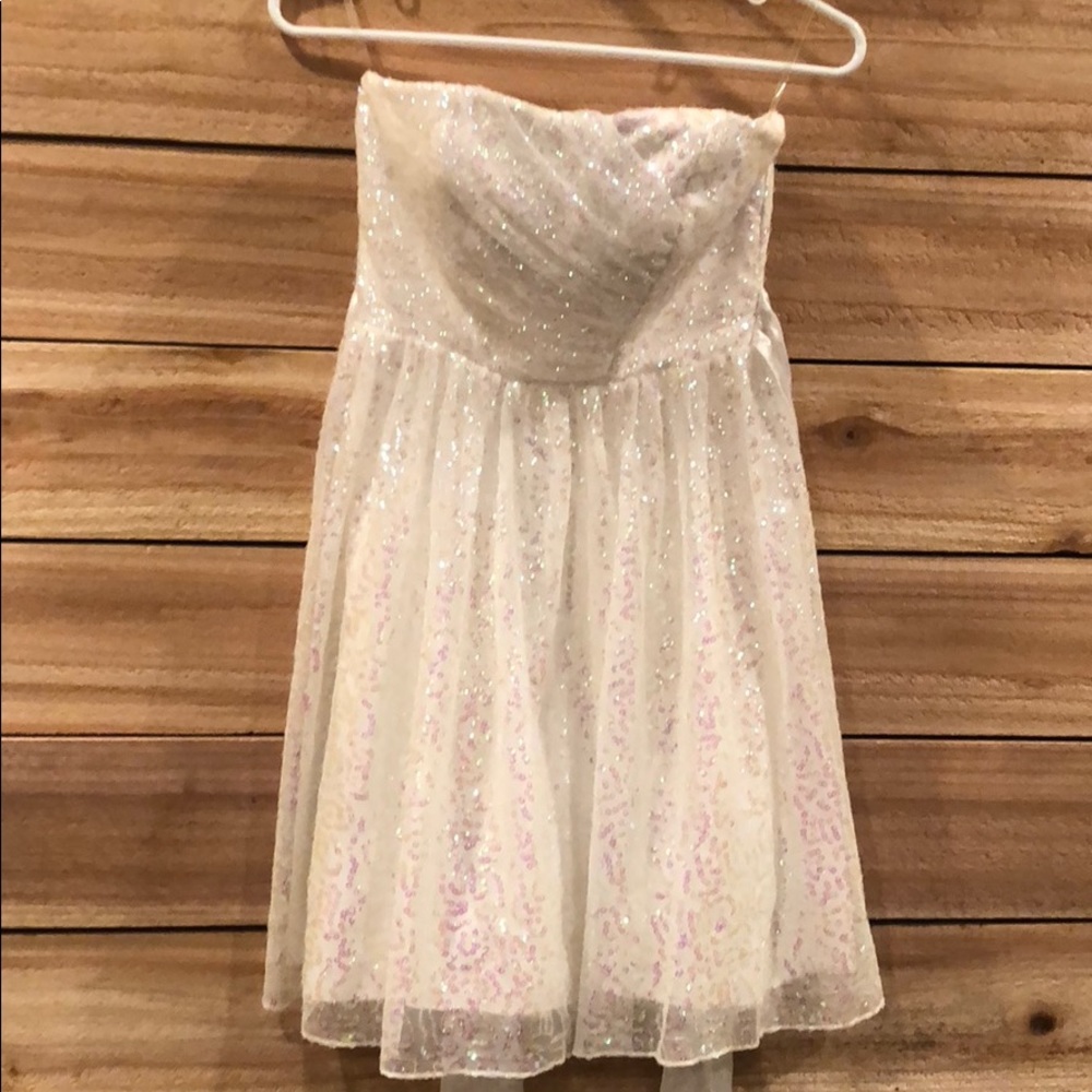Sequenced white dress